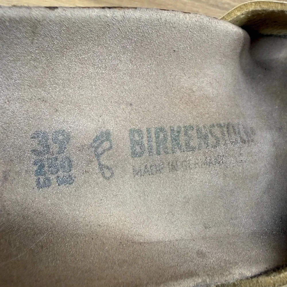 Birkenstock Madrid Vegan Sandals Womens 8 W EU 39 Beige Tan Slides